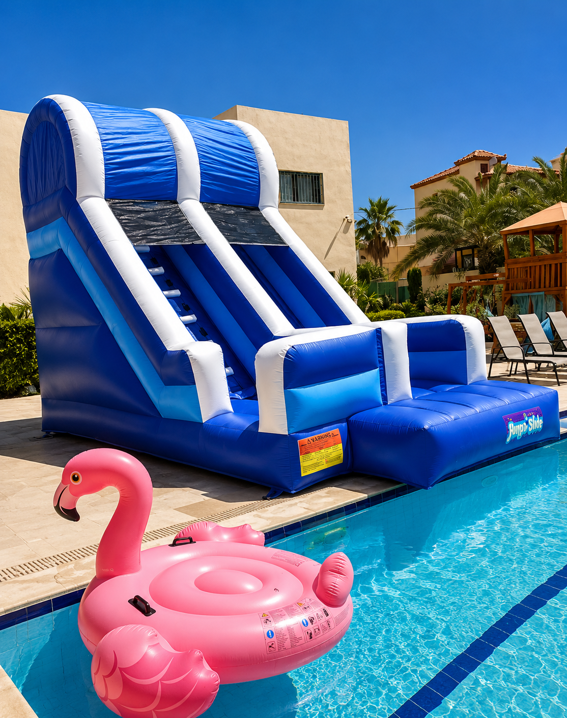 White and Blue Water Slide (3mx6m)